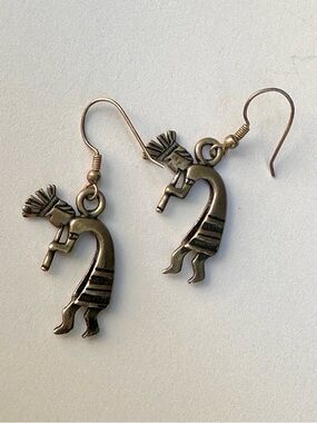 Sterling Silver Kokopelli Dangle Earrings – Native Southwest Style – 6g